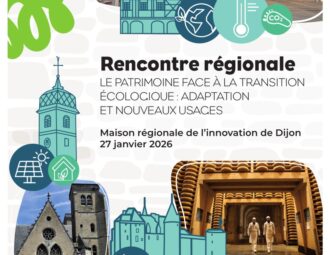 Affiche Rencontre regionale LE PATRIMOINE FACE A LA TRANSITION Bourgogne Franche Comte