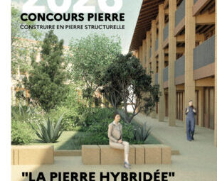 Du 27/01 au 03/05/26, Concours étudiant "Construire en pierre structurelle" 1 Affiche du Concours Pierre 2026 de l'ENSA Paris-Val de Seine