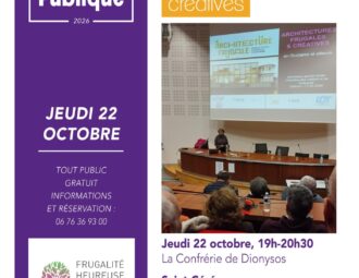 Affiche le 22 octobre 2025 Architectures frugales heureuses et créatives SAINT-CERE